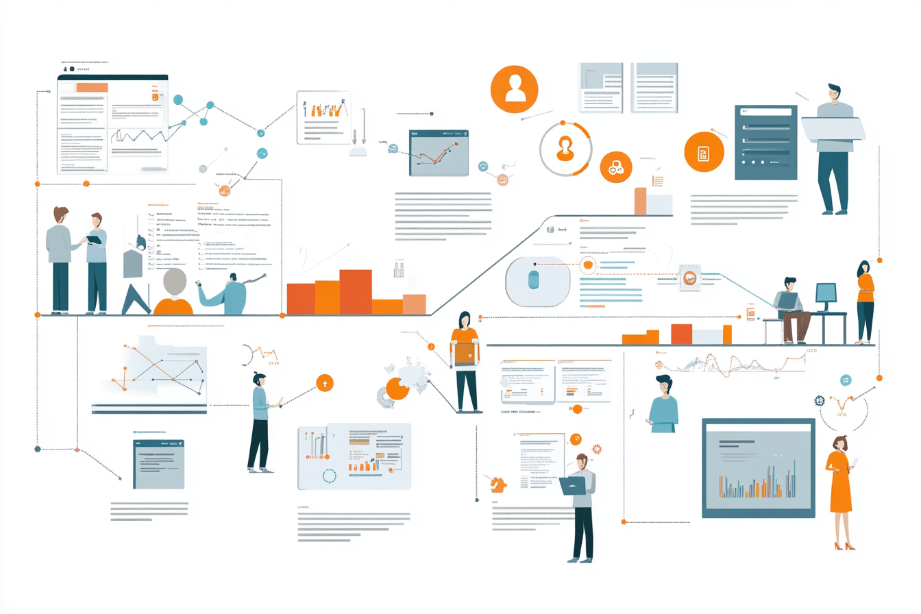 An infographic illustrates strategies for driving customer engagement and retention. Sections highlight automated emails, customer behavior data, and feedback collection. Visuals depict graphs and icons representing communication, promotions, and re-engagement campaigns, emphasizing the importance of personalizing messages to strengthen customer relationships.