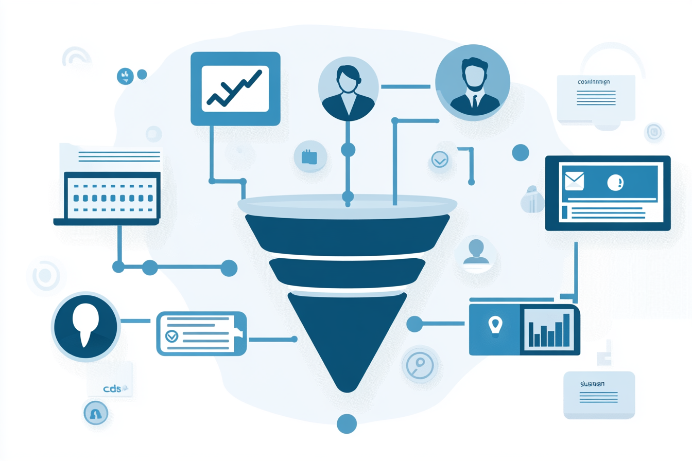 An infographic showcasing LinkedIn automation for lead generation. It features a custom funnel with icons representing connection requests, personalized messages, and follow-ups. Metrics like connection rates and conversion rates are highlighted, emphasizing the balance between automation and genuine interaction for successful outreach.