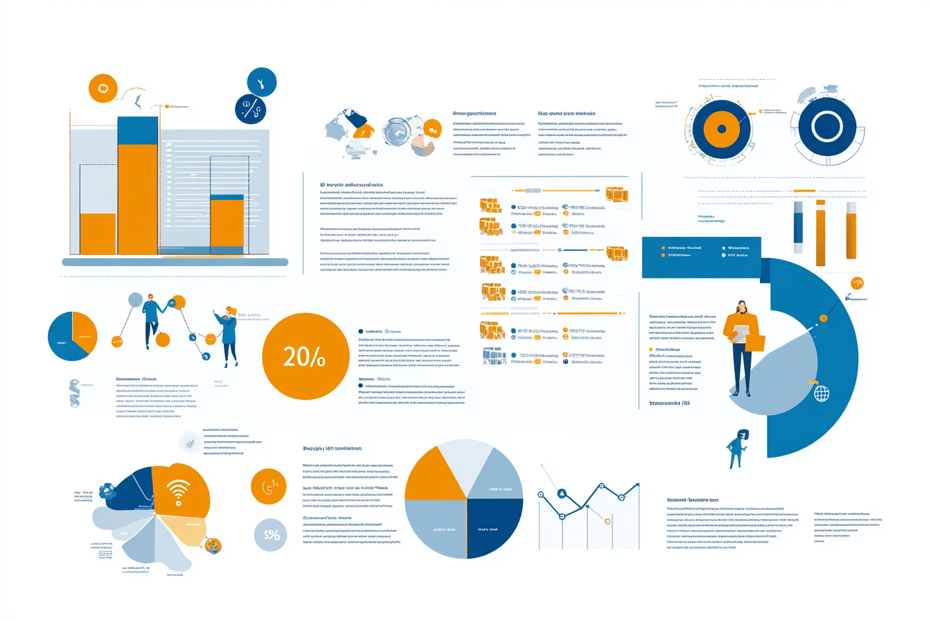 An infographic displays the benefits of marketing automation, featuring sections on personalized workflows, streamlined processes, and centralized data management. Each section includes icons representing customer engagement, teamwork, and analytics. A graph highlights a 20% productivity increase, emphasizing the impact on ROI. Bright colors and clear labels enhance visual appeal.