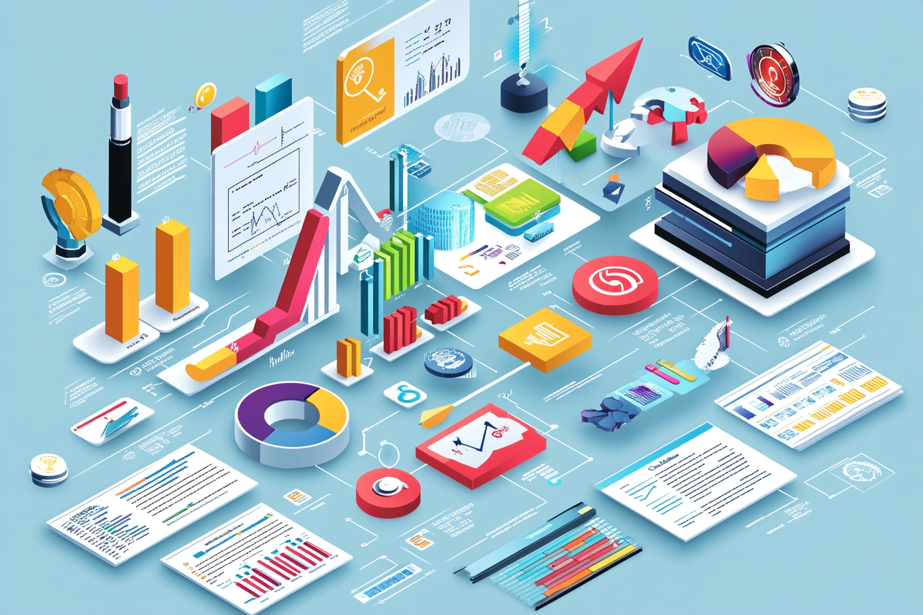 An infographic showcases the process of measuring business effectiveness and outcomes. It features a flowchart with elements like CRM integration, performance tracking metrics (sales efficiency, lead conversion), and continuous improvement strategies. Icons representing analytics, feedback, and real-time monitoring illustrate the cycle of data-driven enhancements in business operations.
