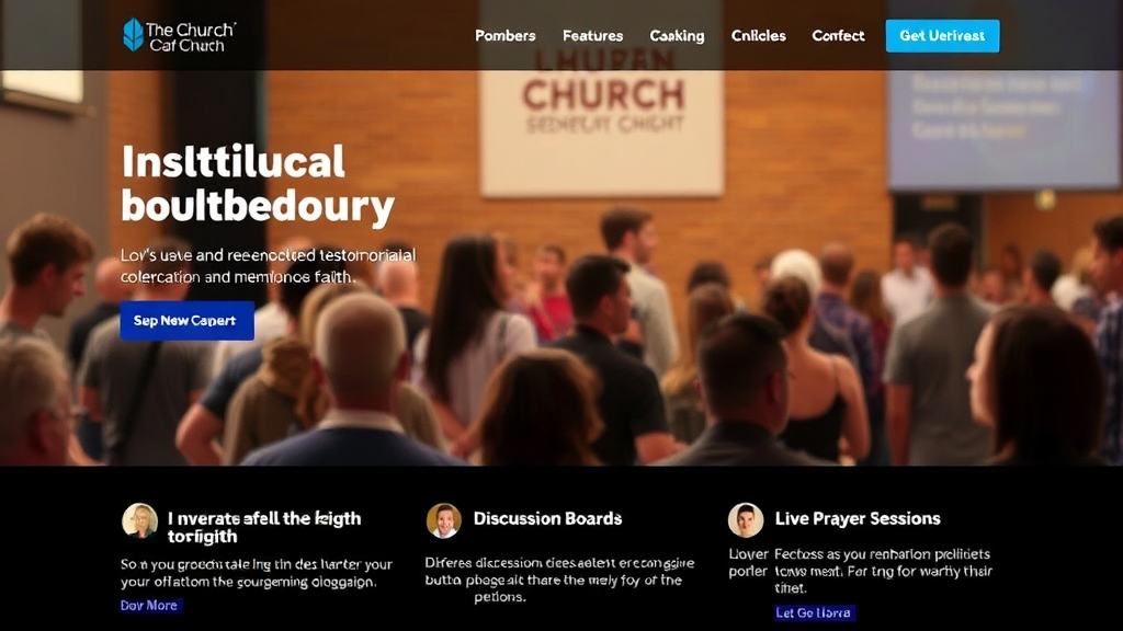 An engaging church website showcases diverse member testimonials about faith. Multimedia elements like photos and videos enhance storytelling. Interactive features such as discussion boards and live prayer sessions promote community engagement. A user-friendly layout guides newcomers with helpful information and clear calls-to-action inviting further participation.