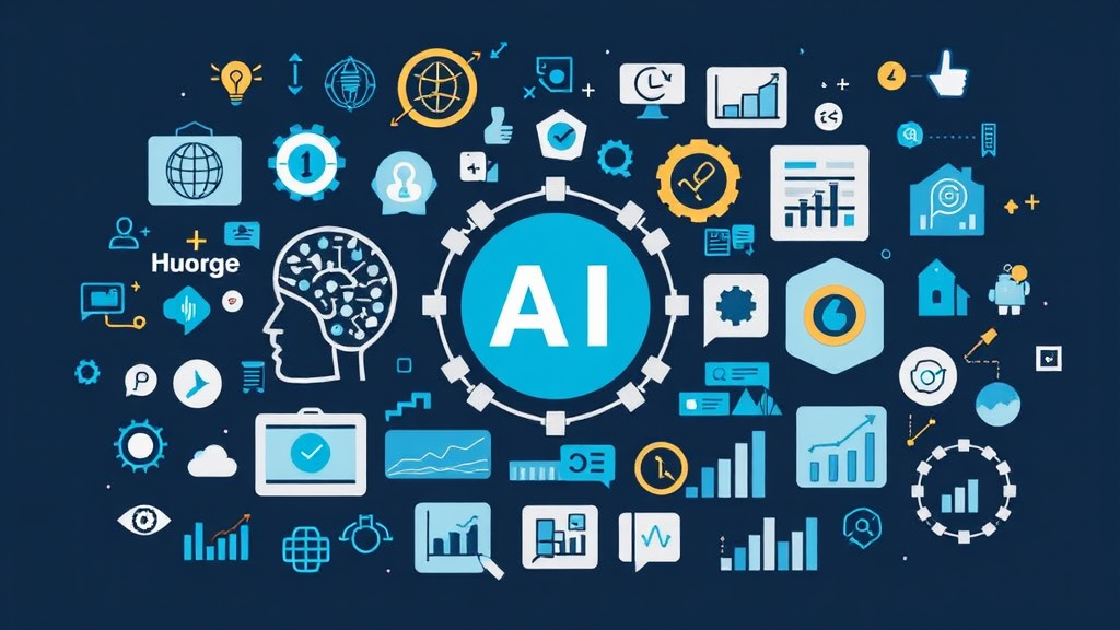 Collage of digital marketing symbols like AI, omnichannel strategies, and data analytics, showcasing trends in marketing automation and technology integration.